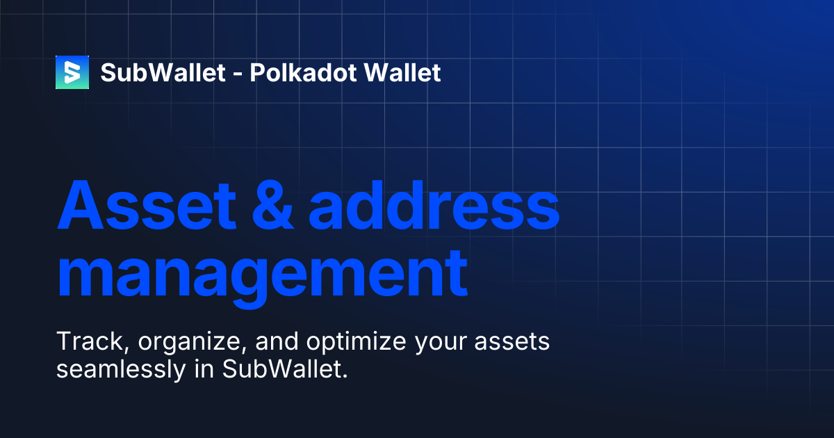 Asset & address management | SubWallet - Polkadot Wallet